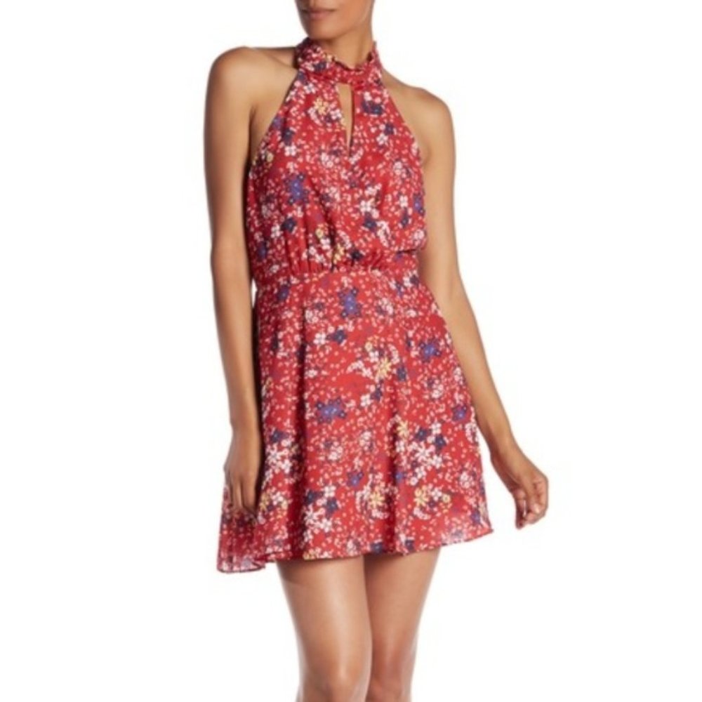 NWT New Red Floral PARKER Mini Fit and Flare XS